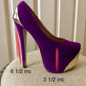 Fun Purple and Gold Heels